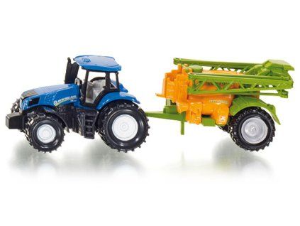 SIKU 1668 Blistr - Traktor NEW HOLLAND s tažným postřikovačem