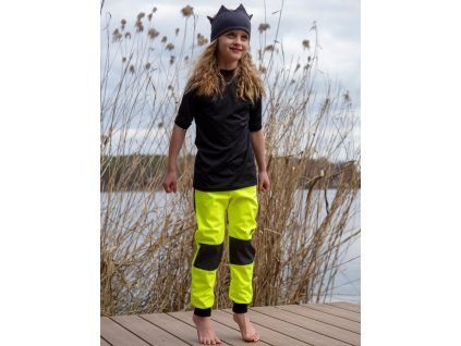 Drexiss softshellové kalhoty NEON YELLOW-GREY - ZATEPLENÉ