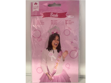 ŠERPA Bride to be růžová se zlatým nápisem
