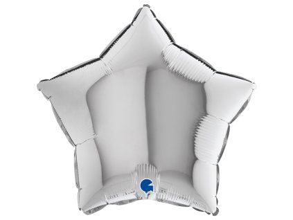 Fóliový balónek hvězda 46 cm stříbrný