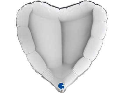 Fóliový balónek srdce 46 cm stříbrné