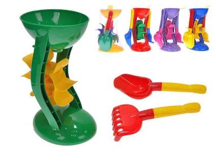 Mlýnek na písek nebo vodu 26 cm + lopatka a hrabičky