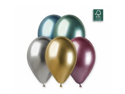 Chromové latexové balónky 33cm Shiny Mix 50ks #080