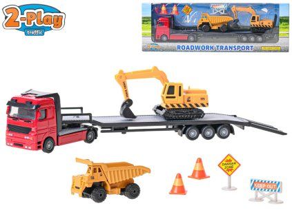 2-Play Traffic nakladač kov (25 cm) se stavebním autem