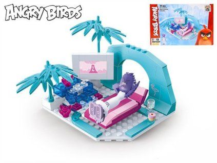 EDUKIE stavebnice Angry Birds pláž 97ks + 1figurka v krabičce