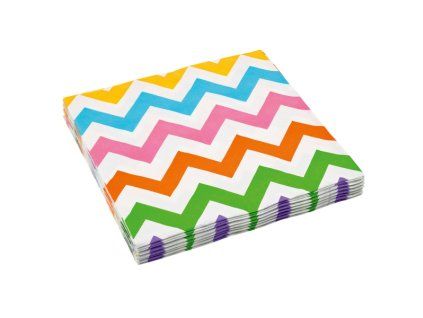 Ubrousky Party Chevron rainbow 33x33 cm 20ks