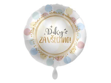 Fóliový balónek kulatý Díky za všechno! 43 cm