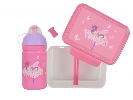 Zdravá Sváča SET Lahev + svačinový box - Květinová víla