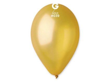 Metalický latexový balónek 30cm zlatý #039