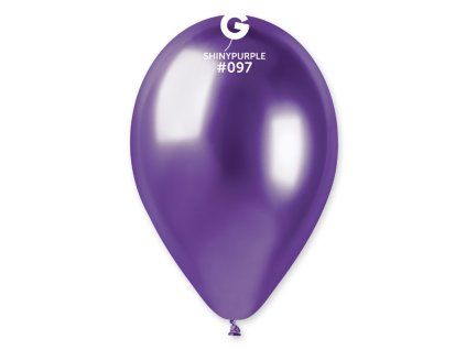 Chromový latexový balónek 33 cm - Shiny Fialový #097