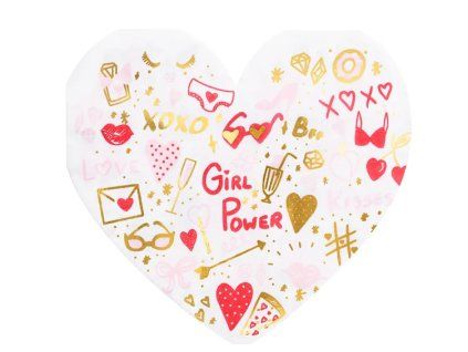 Party ubrousky - Srdce - Girl Power - 15 x 16 cm - 20 ks