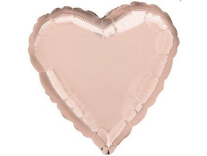 43 cm fóliový balónek - Srdce metalické rosegold