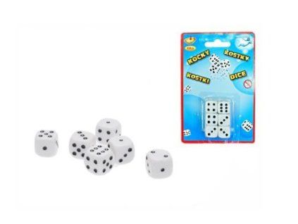 Hra Hrací kostkybílé 1,2 cm - 6ks