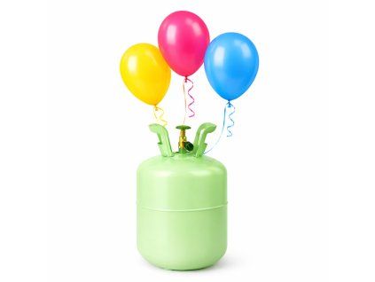 Helium tank a barevné balónky