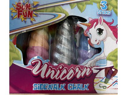 Unicorn chodníkové křídy barevné 8 cm 3 ks