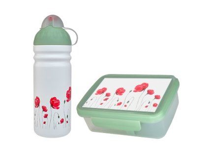 Zdravá Sváča SET Lahev + svačinový box - Vlčí máky
