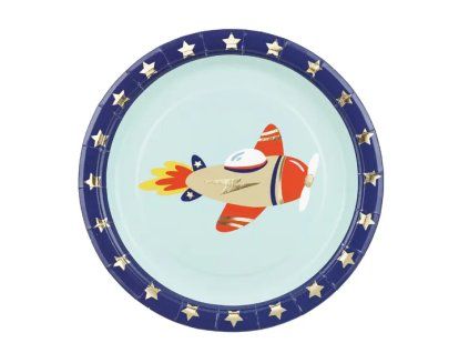 Papírové talířky - letadlo 6 ks, 18 cm