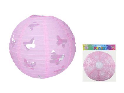 Lampion růžový motýl - průměr 30 cm