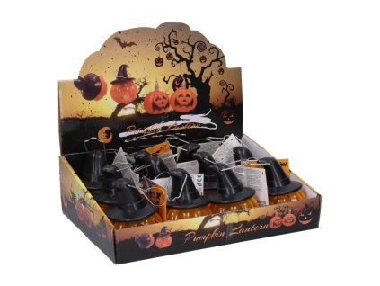 Dekorace Halloween dýně 8,5x6,5 cm svítící
