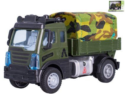 Auto vojenské s plachtou - 13 cm - zpětný chod