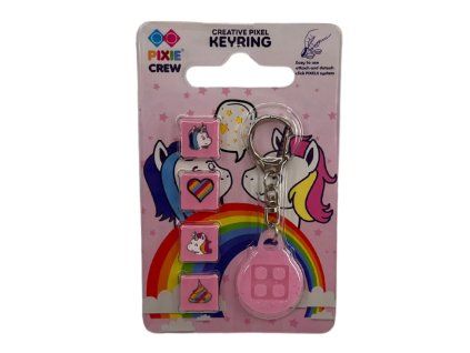 PIXIE CREW Klíčenka, růžová, Glitternox 4 multipixely