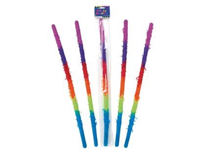 Tyč na rozbíjení piňaty - barevná 80 cm