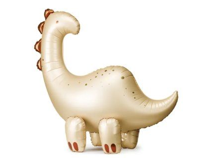 Balónek fóliový stojící Brontosaurus, 91x85cm béžový