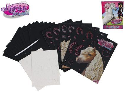 horse friends skrabaci papirky 16ks v krabicce