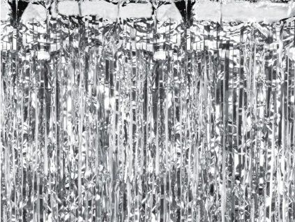 Párty závěs, stříbrný, 100×200 cm