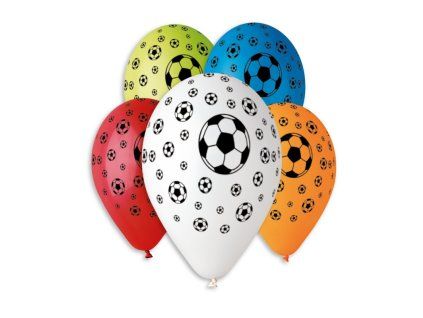 Kulaté latexové balónky 30cm FOTBAL mix barev 5ks
