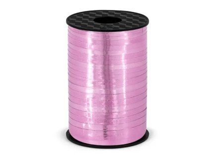 Stuha vázací metalická Růžová 0,5 cm x 2m
