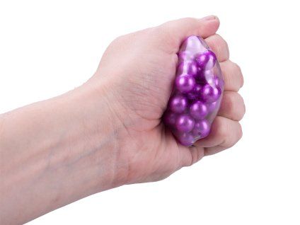 Glamour antistresový míček s křupajícími kuličkami 5cm 4barvy