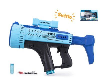 Bublifukovač pistole MP5 44cm na baterie se světlem
