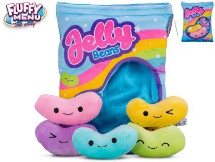 FLUFFY menu Jelly Beans - Želé fazolky v plyšovém polštáři