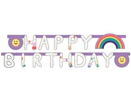 Girlanda happy birthday prasátko Peppa