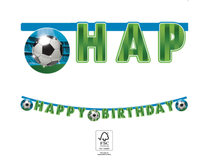 Baner závěsný EKO 2m Fotbal "Happy Birthday"