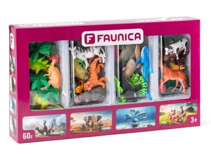 FAUNICA - Figurky zvířat 4 světy 60 ks