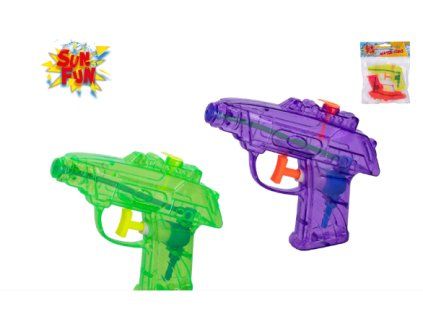 Set 2 kusů Pistolka barevná vodní stříkací průhledná na vodu