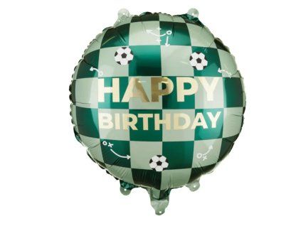 Fóliový balónek kulatý Happy Birthday Fotbal 35 cm