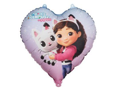 Fóliový balónek - Srdce Gabby´s Dollhouse 35 cm