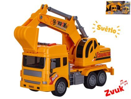 Auto stavební rypadlo 27 cm se světlem a zvukem