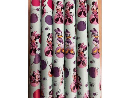 Balící papír zelená - Minnie 300 x 70 cm