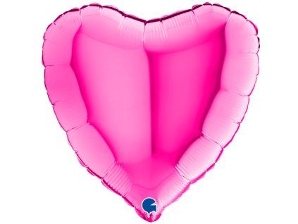 Fóliový balónek srdce - Magenta růžový - 46 cm