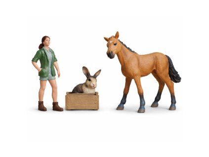 ZooLandia Farma malý set farmářka a králík