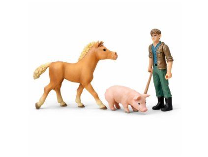 ZooLandia Farma malý set farmář a prasátko
