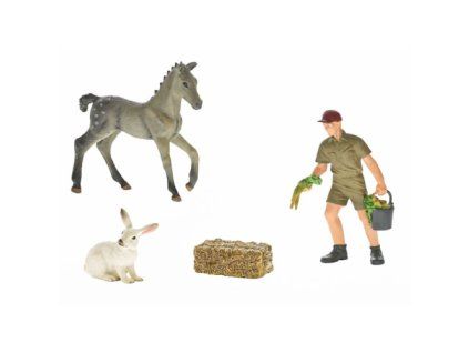 ZooLandia Farma malý set farmár a biely králik