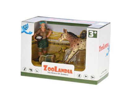 ZooLandia Farma malý set farmářka a strakaté hříbě