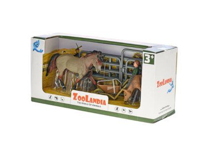 Farmář se šedým koněm a hříbětem - ZooLandia