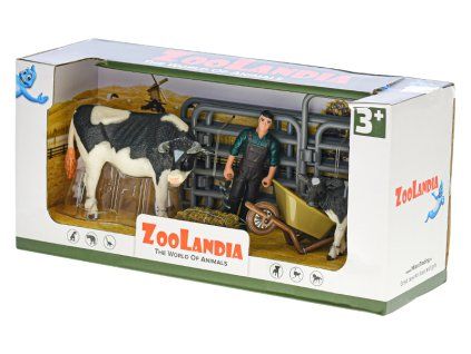 ZooLandia  Farmář s vidlemi býkem a telátkem