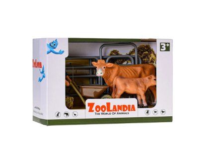 ZooLandia Farmář s krávou hnědkou a telátkem